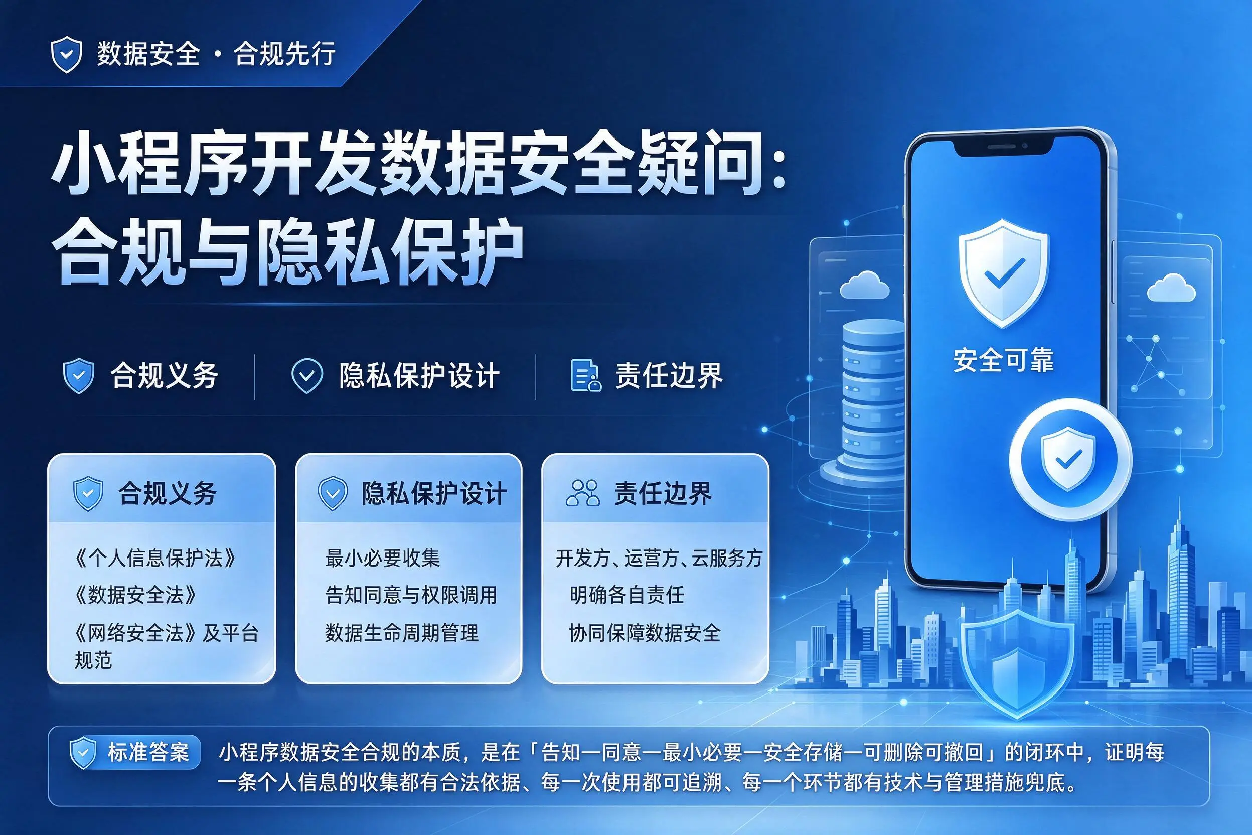山南小程序开发数据安全疑问:合规与隐私保护