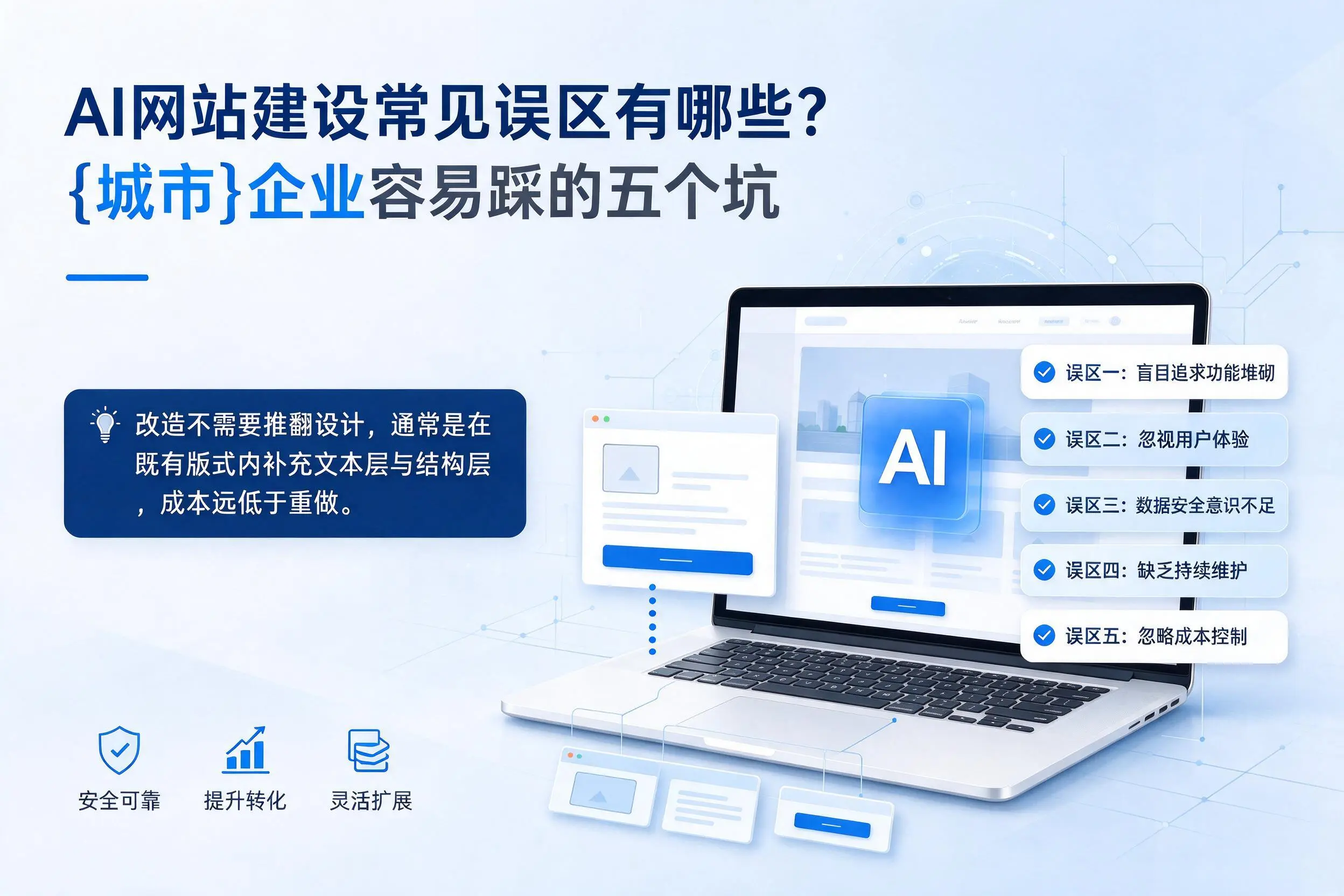 AI网站建设常见误区有哪些？山南企业容易踩的五个坑