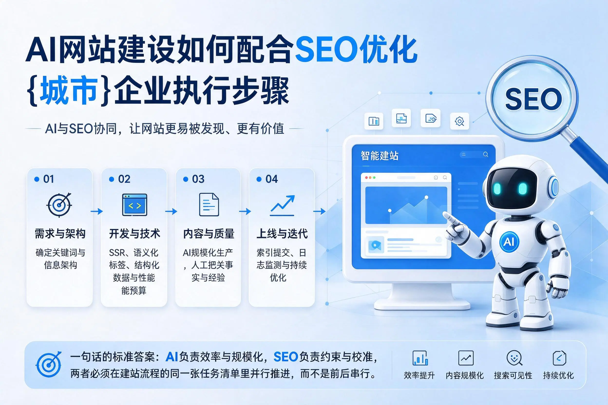 AI网站建设如何配合SEO优化，山南企业执行步骤