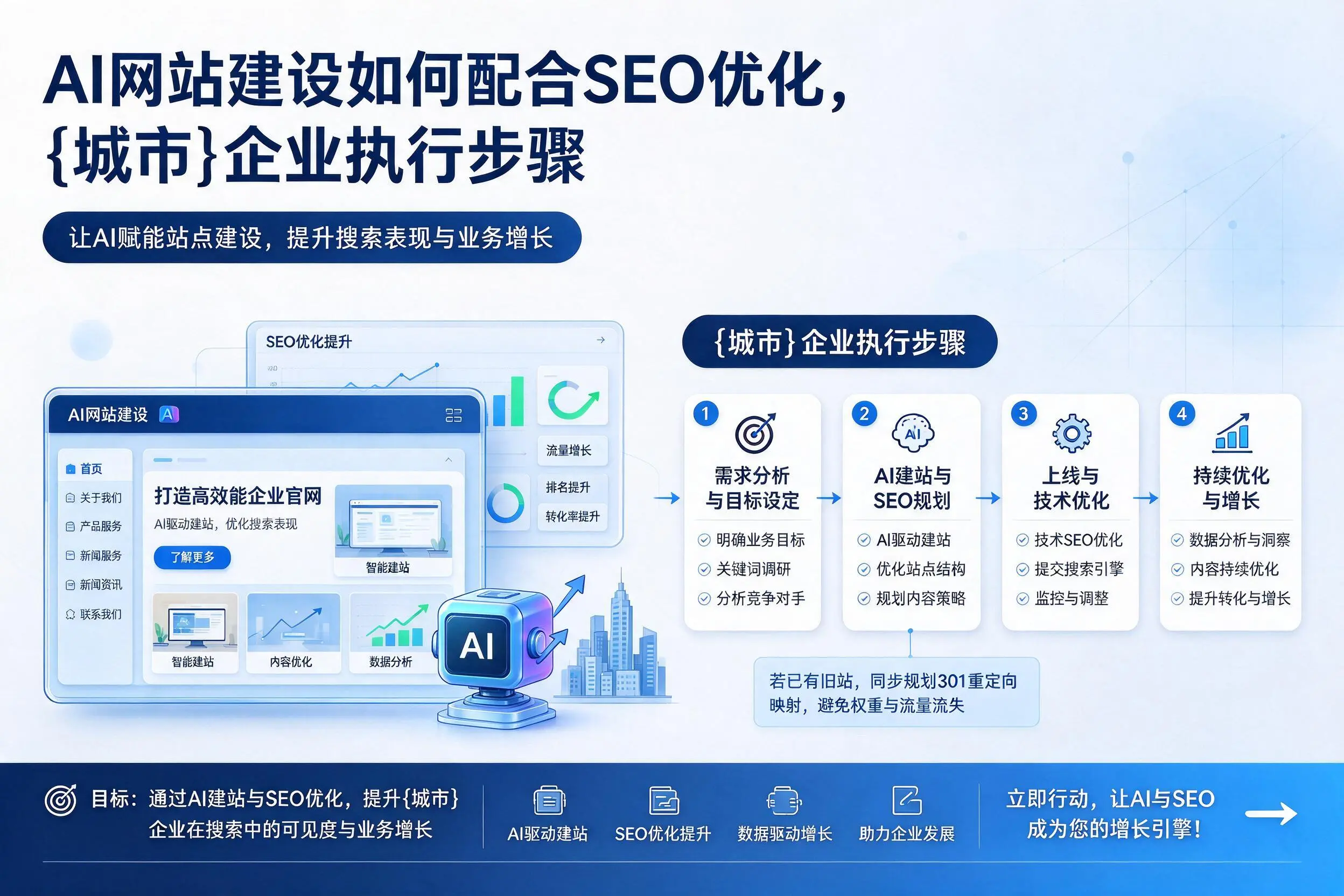 AI网站建设如何配合SEO优化，山南企业执行步骤