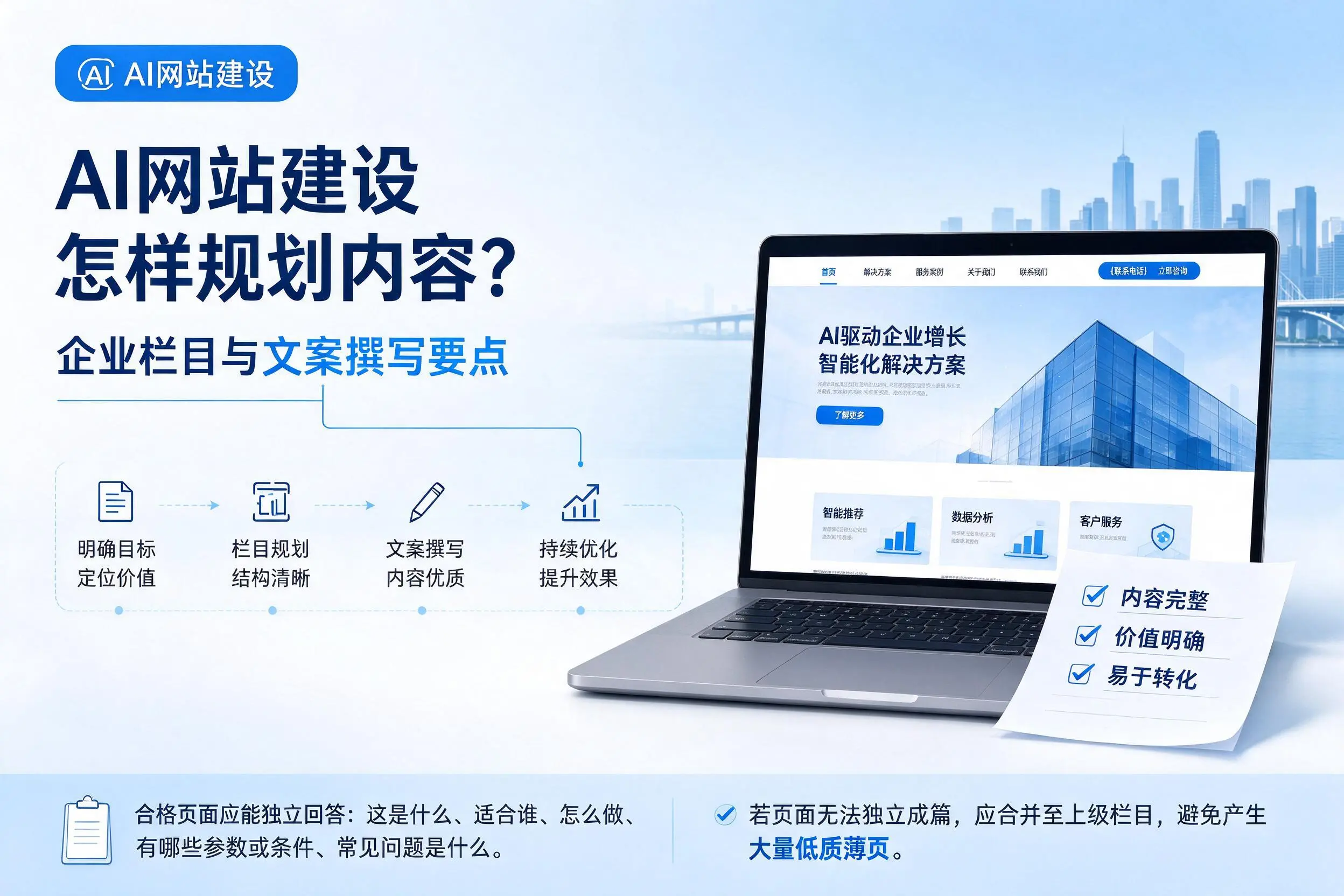AI网站建设怎样规划内容?山南企业栏目与文案撰写要点