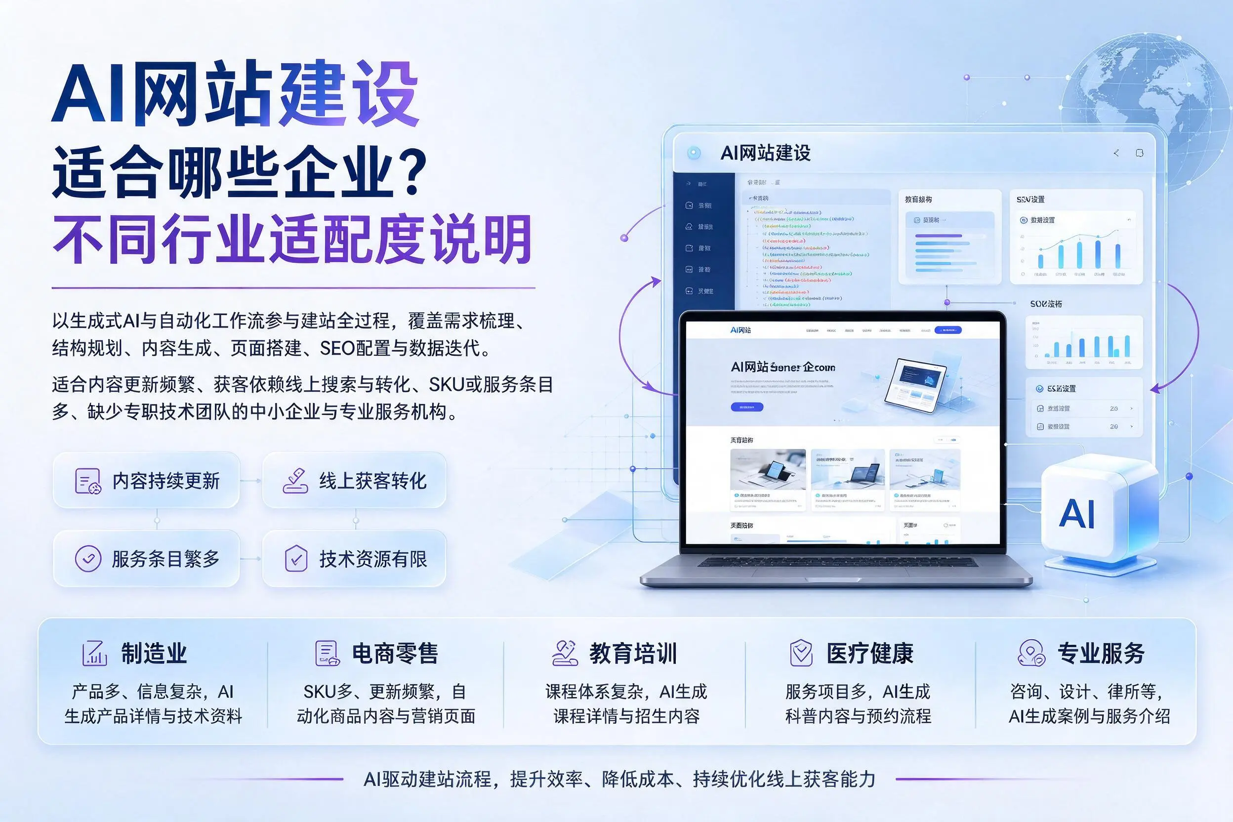 AI网站建设适合哪些企业?山南不同行业适配度说明